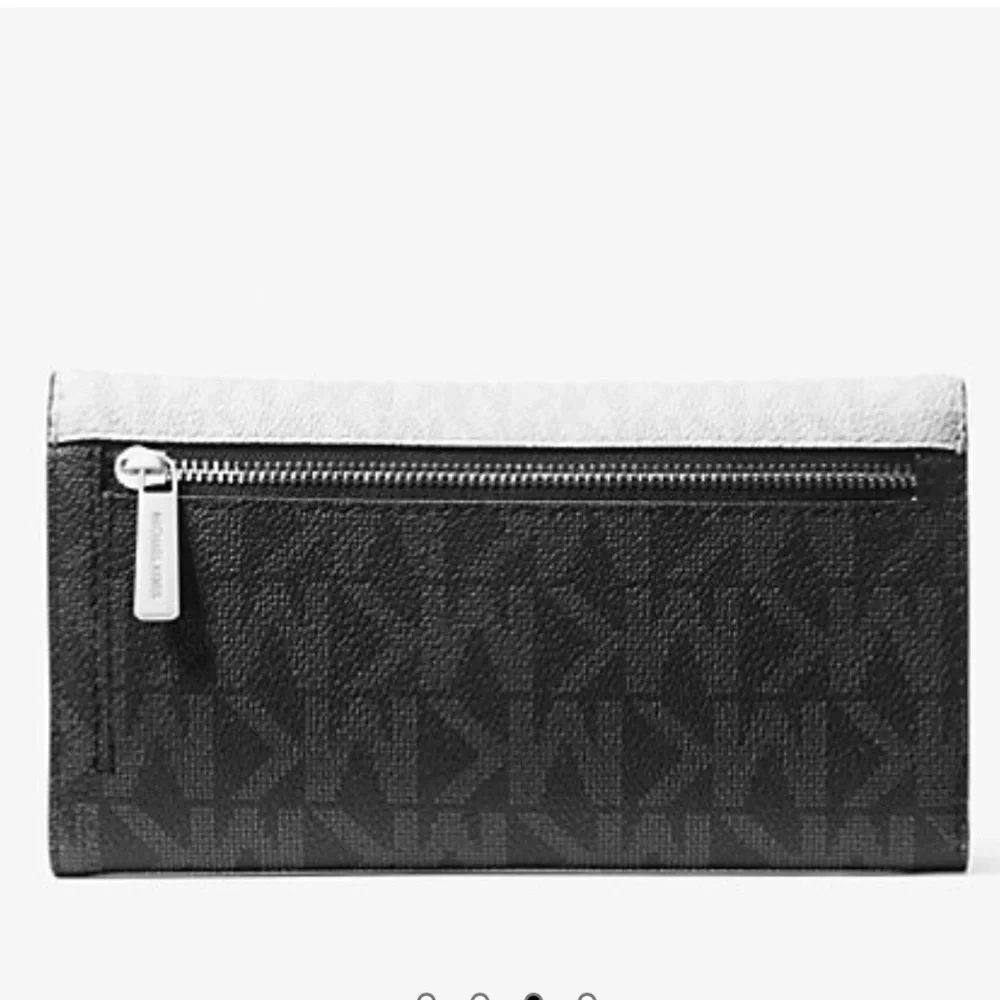 Michael Kors Jet Set Travel Signature Logo Tri-Fold Wallet OPWHT MULTI NWT